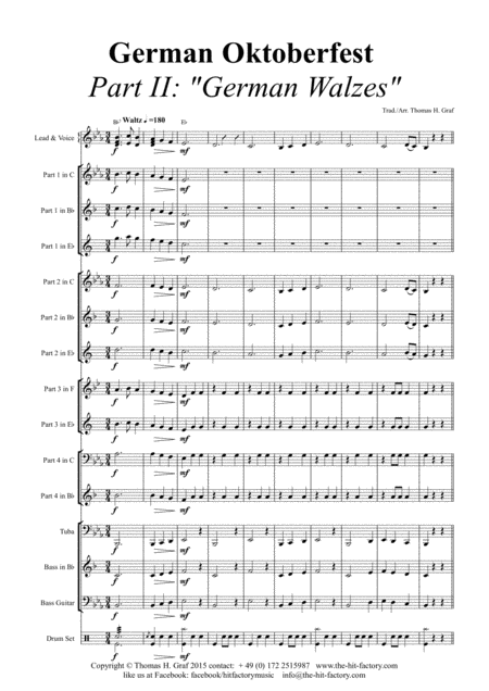 German Oktoberfest Part Ii Walzes Multiplay Sheet Music