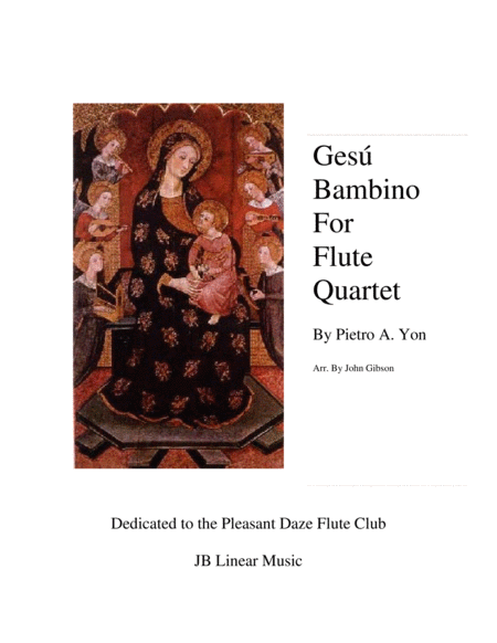 Free Sheet Music Gesu Bambino For Flute Quartet