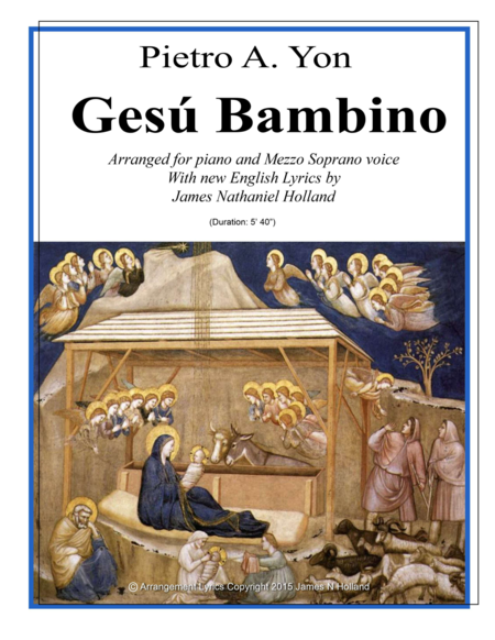 Gesu Bambino For Mezzo Soprano Voice And Piano With New English Lyrics Sheet Music