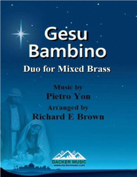 Free Sheet Music Gesu Bambino Mixed Brass Duo