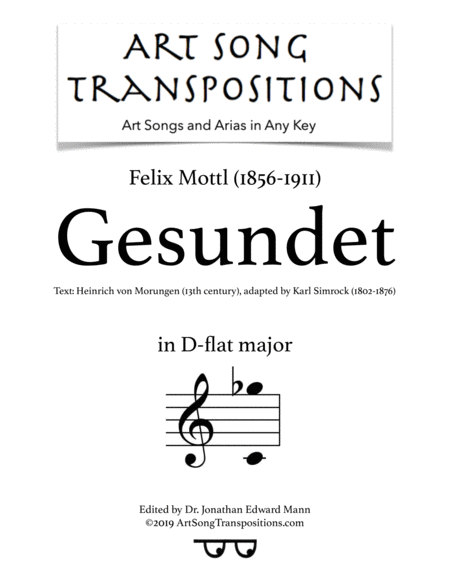 Gesundet D Flat Major Sheet Music