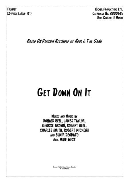 Free Sheet Music Get Down On It 3 Piece Brass Section B