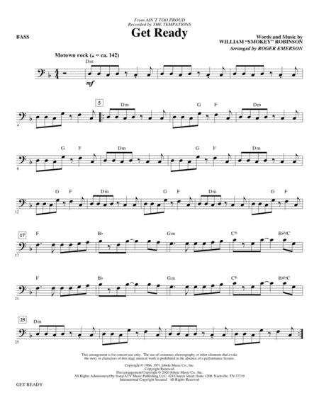 Free Sheet Music Get Ready From Aint Too Proud Arr Roger Emerson Bass