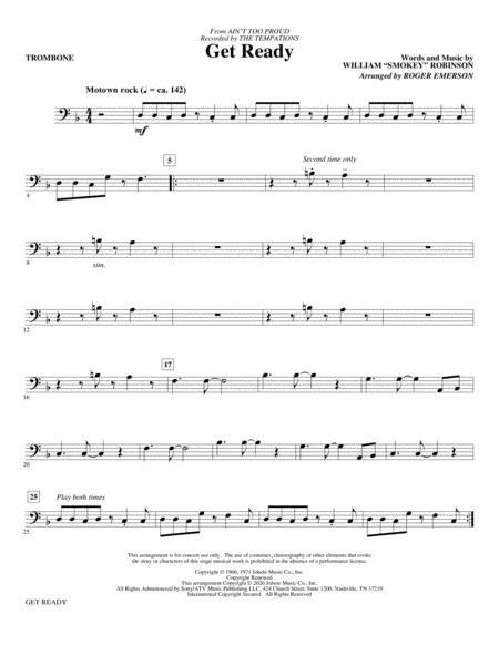 Free Sheet Music Get Ready From Aint Too Proud Arr Roger Emerson Trombone