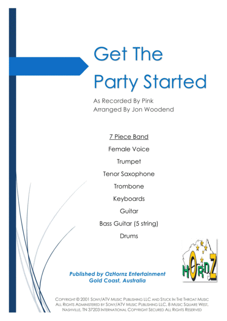 Get The Party Started 7 Piece Chart Sheet Music