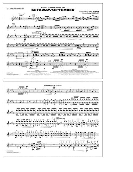 Getaway September Arr Paul Murtha Xylophone Marimba Sheet Music