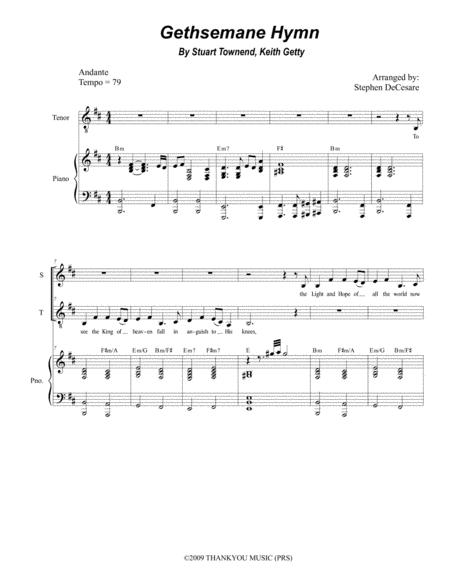 Gethsemane Hymn For 2 Part Choir Soprano And Tenor Sheet Music