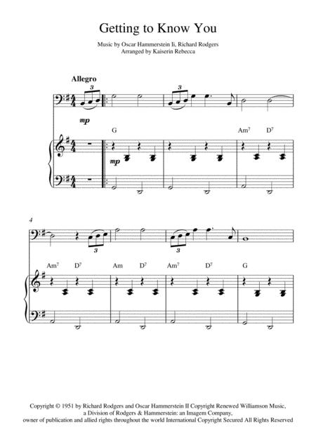 Free Sheet Music Getting To Know You Bassoon Solo And Piano Accompaniment