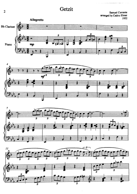 Getzit For Clarinet And Piano Sheet Music