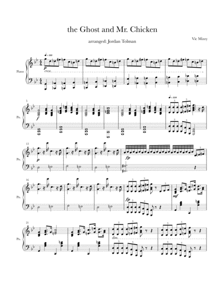 Free Sheet Music Ghost And Mr Chicken The