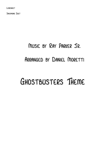 Ghostbusters Theme Sheet Music