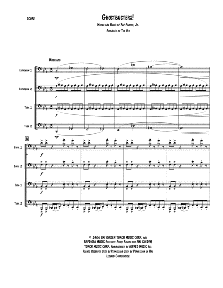 Free Sheet Music Ghostbusters