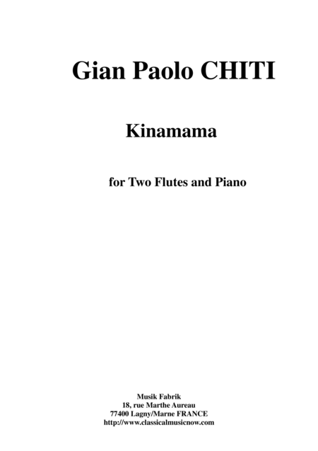 Free Sheet Music Gian Paolo Chiti Kinamama For Two Flutes And Piano