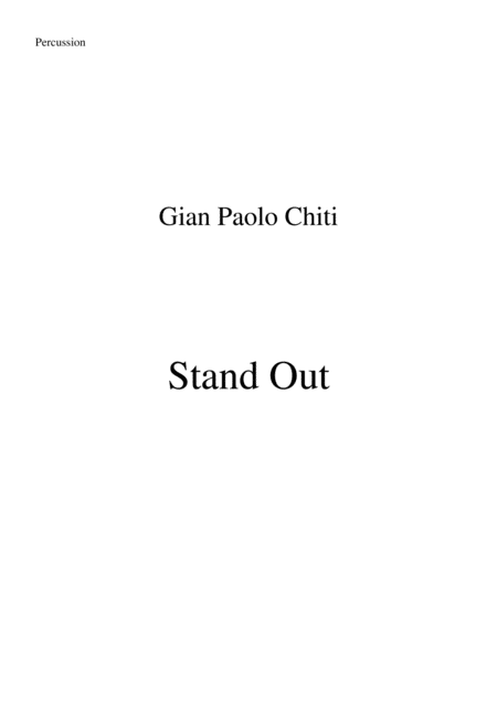 Gian Paolo Chiti Standout For Intermediate Concert Band Percussion Part Sheet Music