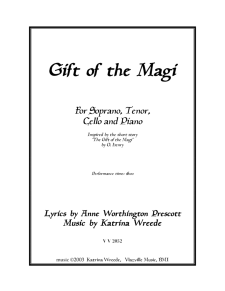 Gift Of The Magi Piano Score Only Sheet Music