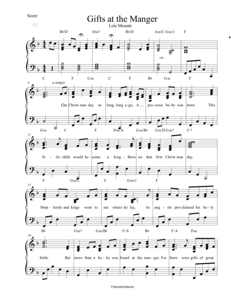 Gifts At The Manger Sheet Music