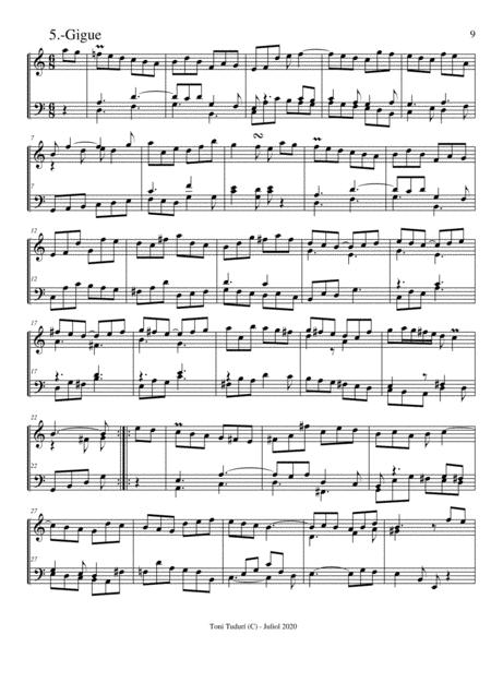 Free Sheet Music Gigue Movement Of Baroque Suite N 28 For Piano Solo