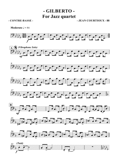 Gilberto Acoustic Bass Sheet Music