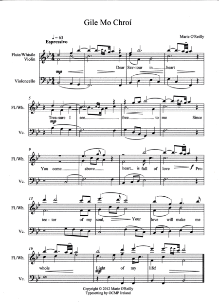 Gile Mo Chro Instrumental Arrangement Sheet Music