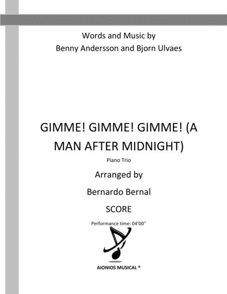 Free Sheet Music Gimme Gimme Gimme A Man After Midnight Piano Trio Score And Parts