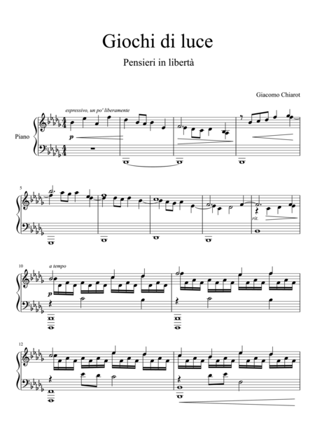 Giochi Di Luce Sheet Music