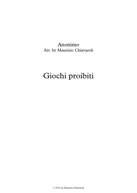 Giochi Proibiti Sheet Music