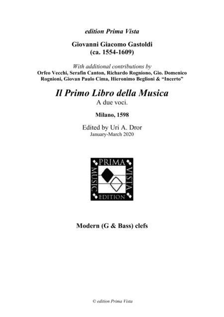 Free Sheet Music Giovanni Giacomo Gatoldi Others Il Primo Libro For 2 Instruments Modern Clefs