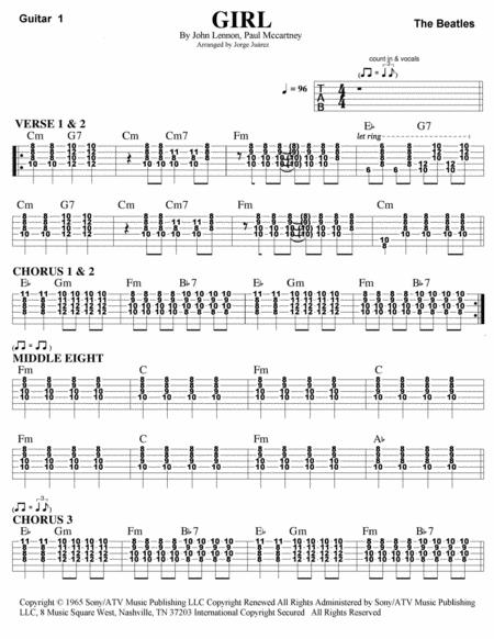 Girl Guitar Tab Sheet Music