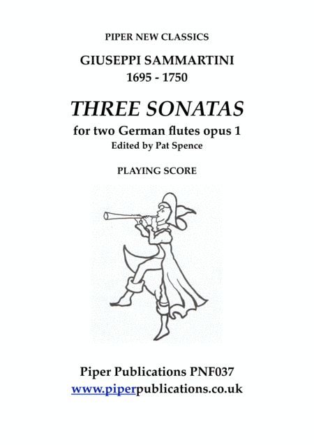 Giuseppi Sammartini Three Sonatas For Two Flutes Opus 1 Sheet Music