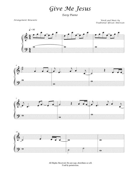 Free Sheet Music Give Me Jesus Sheet Music Easy