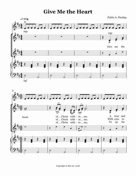 Give Me The Heart Sheet Music