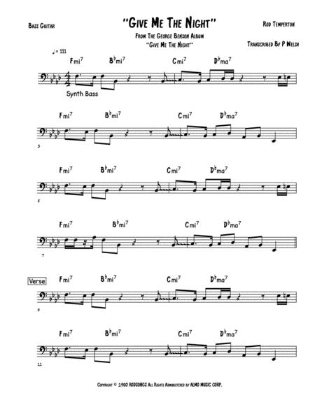 Free Sheet Music Give Me The Night Bass Part