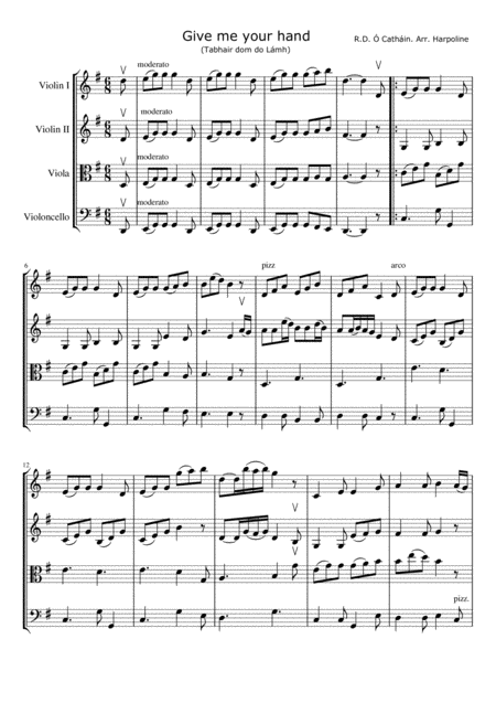 Give Me Your Hand Tabhair Dom Do Lmh String Quartet Sheet Music