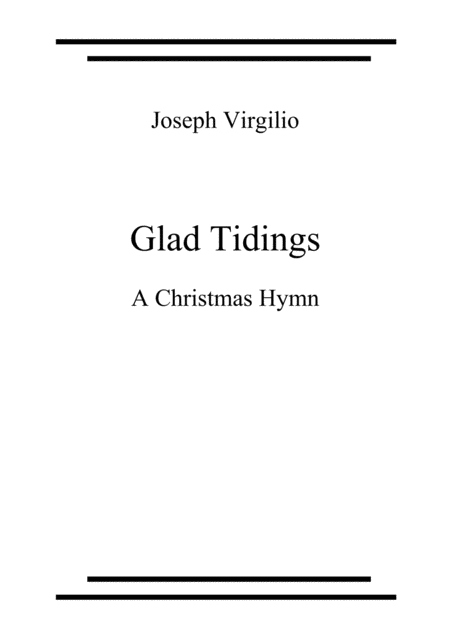 Glad Tidings A Christmas Hymn Sheet Music