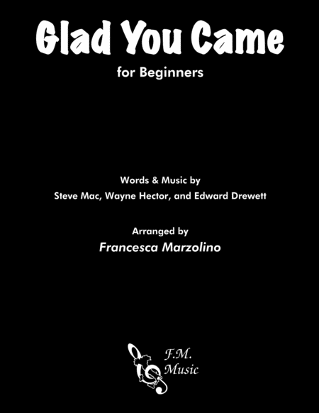 Free Sheet Music Glad You Came For Beginners