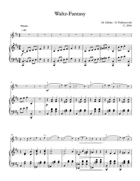 Free Sheet Music Glinka Waltz Fantasy For Violin And Piano