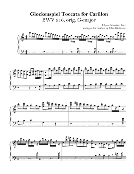 Glockenspiel Toccata For Carillon Sheet Music