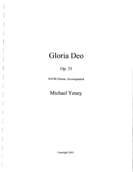 Gloria Deo Op 35 Sheet Music