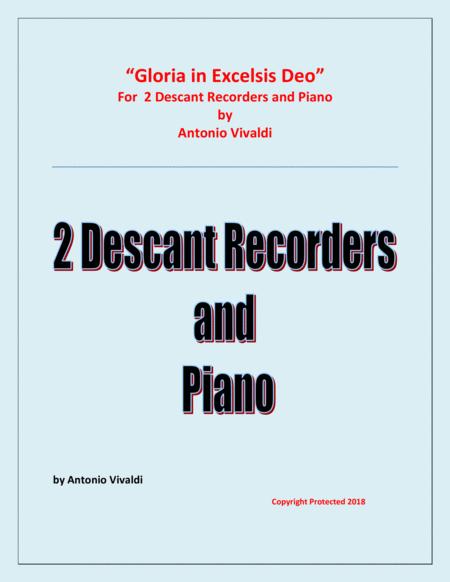 Free Sheet Music Gloria In Excelsis Deo 2 Descant Recorders And Piano Advanced Intermediate Chamber Music