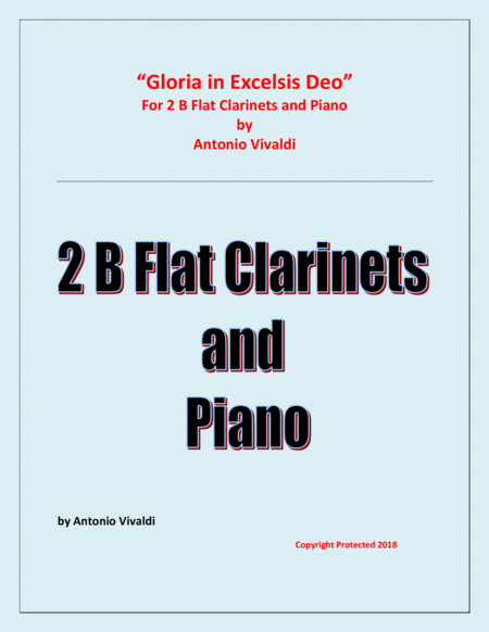 Free Sheet Music Gloria In Excelsis Deo For 2 Clarinets In B Flat And Piano