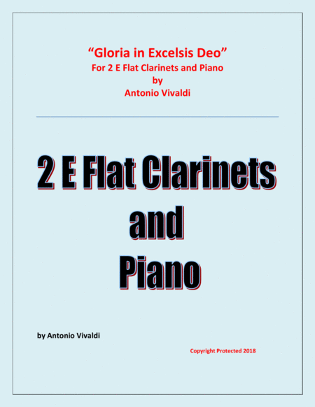 Gloria In Excelsis Deo For 2 Clarinets In E Flat And Piano Sheet Music