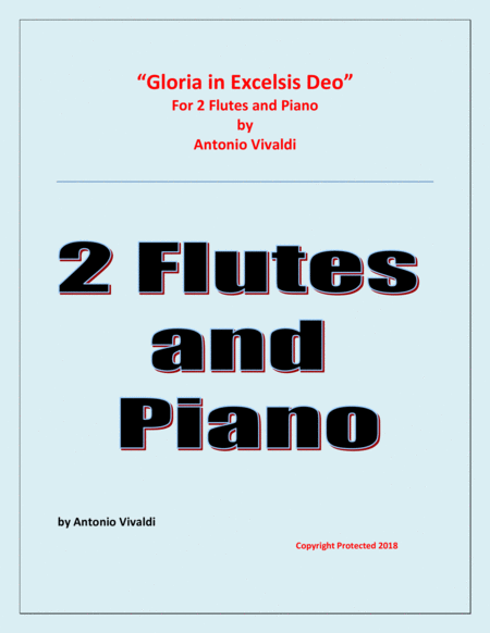 Gloria In Excelsis Deo For 2 Flutes And Piano Sheet Music