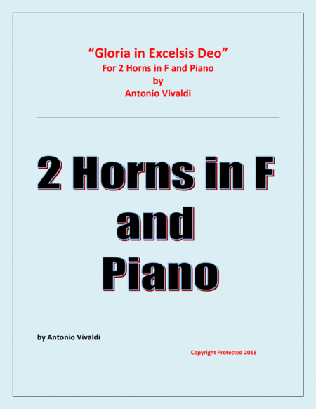 Gloria In Excelsis Deo For 2 Horns In F And Piano Sheet Music