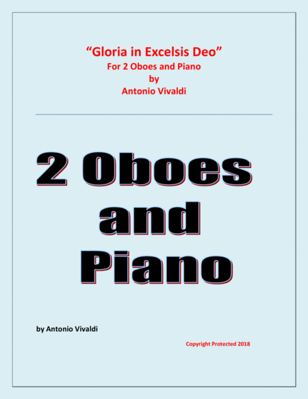 Gloria In Excelsis Deo For 2 Oboes And Piano Sheet Music