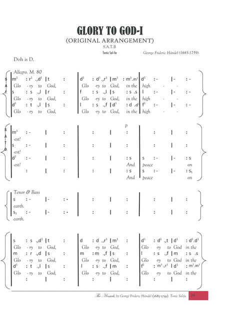 Glory Be To God Sheet Music