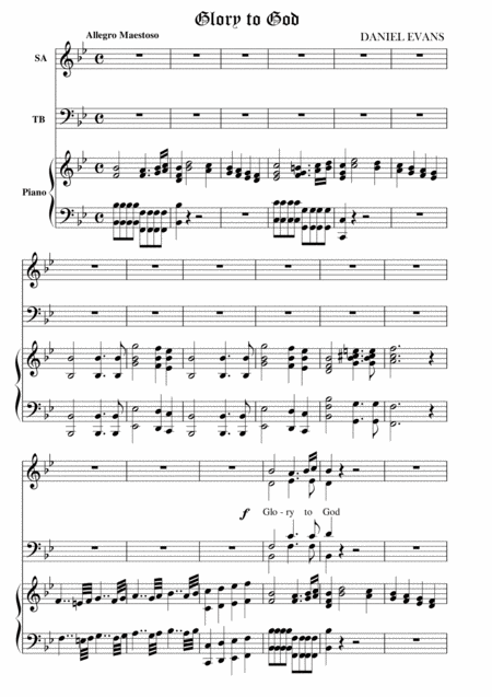 Free Sheet Music Glory To God In The Highest