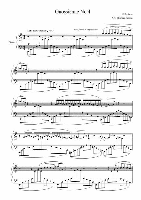 Free Sheet Music Gnossienne 4