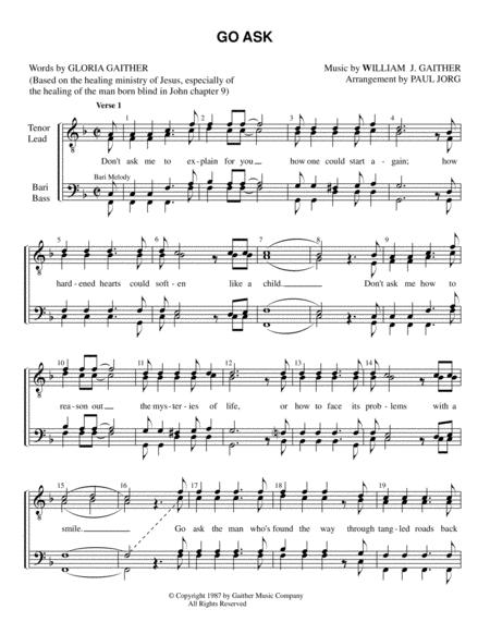 Free Sheet Music Go Ask