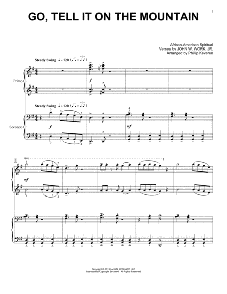 Go Tell It On The Mountain Arr Phillip Keveren Sheet Music