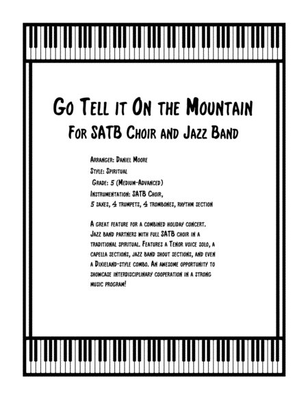 Go Tell It On The Mountain For Satb Choir And Jazz Band Sheet Music